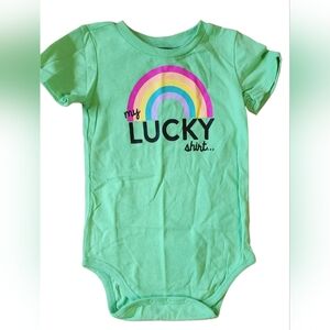 City Streets Green Bodysuit with Rainbow Design